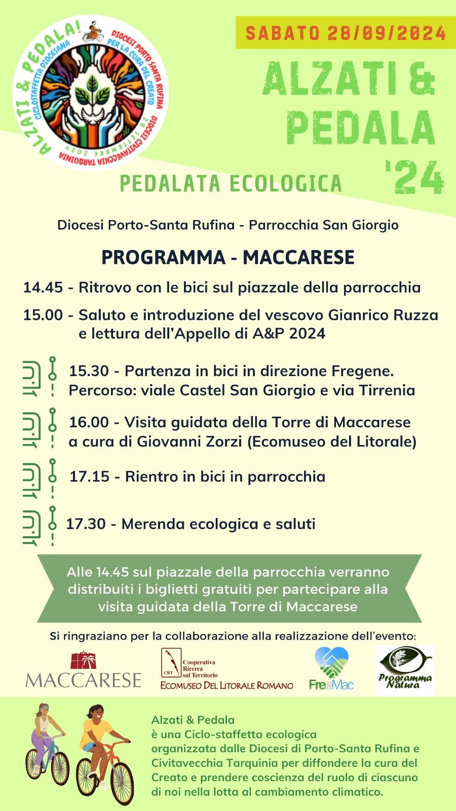 Pedalata ecologica “Alzati & Pedala” – Programma per Maccarese